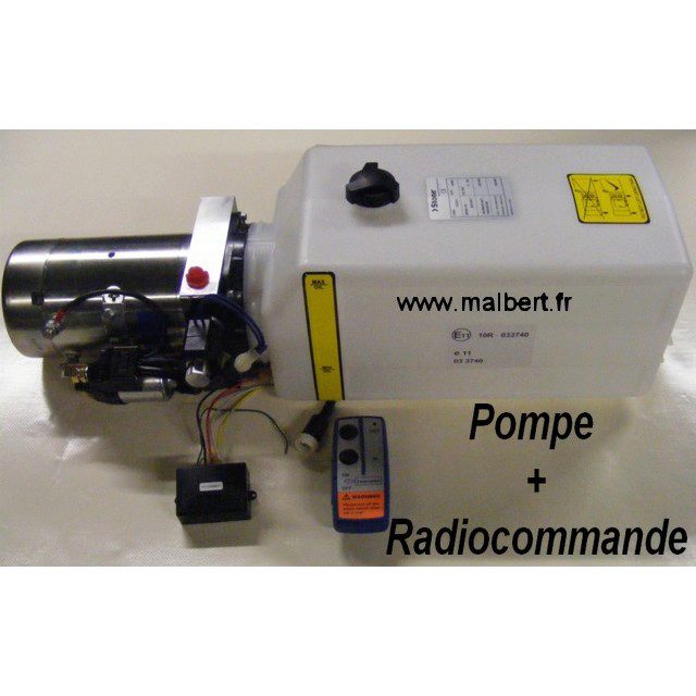 Pompe hydraulique 12v simple effet avec radio commande malbert