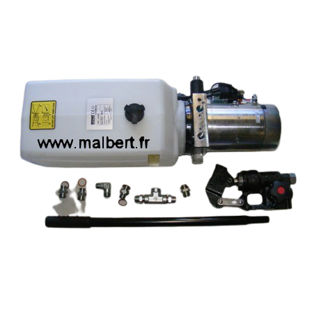 Pompe hydraulique 12v + pompe manuelle - Malbert - Remorques et Pieces
