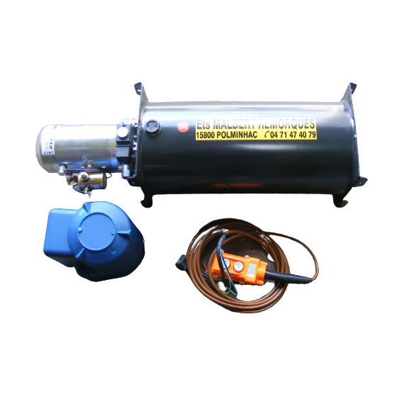 Pompe hydraulique 12V double effet réservoir 4L 0.8kw - Malbert - Remorques  et Pieces